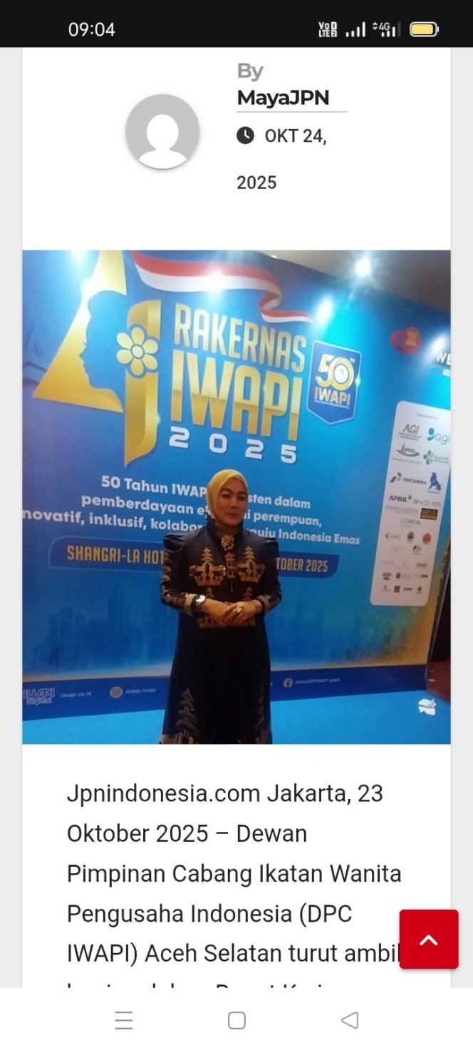 
					Novi Rosmita, S.E., M.KS Ketua DPC IWAPI Aceh Selatan: IWAPI Aceh Pro-aktif Perkuat Peran Perempuan Pengusaha dalam Membangun dan Menggerakkan Roda Perekonomian Rakyat Aceh