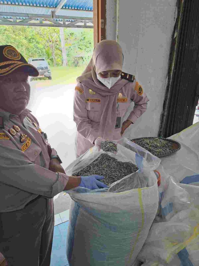 
					Karantina Kepri Sertifikasi 9,2 Ton Ikan Teri Kering